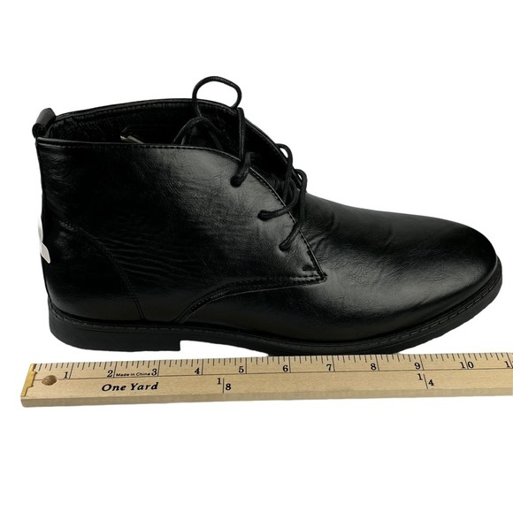 P&W New York Mens Chukka Boots 7080 Black Leather‎ Lace Up Pull Tab EUR 43 9